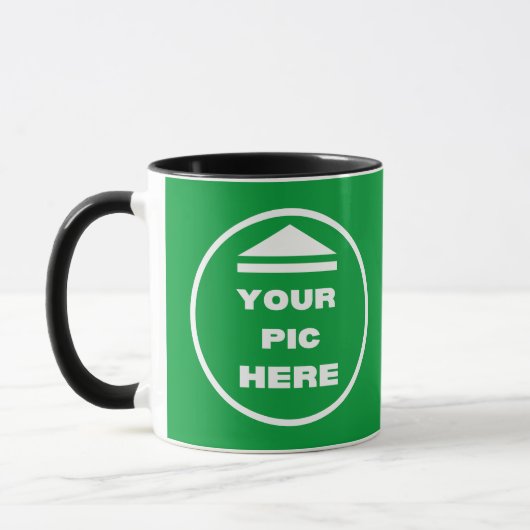 2トーンマグカップ – イメージを追加11 ozホワイトブラック マグカップ (左)