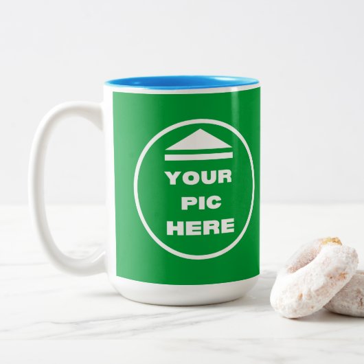 2トーンマグカップ – イメージ15 ozホワイトライトブルーを追加 ツートーンマグカップ (ドーナツ)