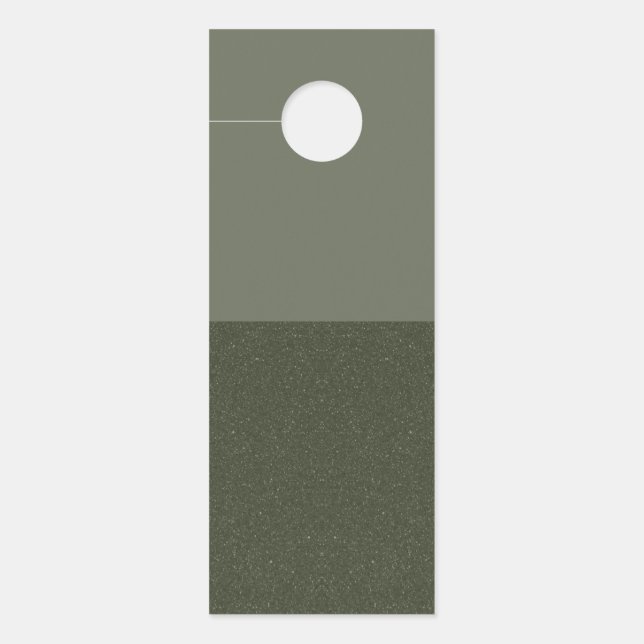 2トーンモスグリーンドアラベル – 水平分割 ドアノブサイン (正面)