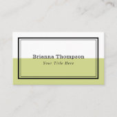 2トーンモダンカラーブロックライムグリーン 名刺 (正面)