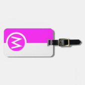 2トーンモダンピンクモノグラムの ラゲッジタグ (正面横)