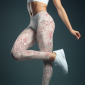 2トーンヨガヴィンテージシアンマゼンタウィリアム・モリス レギンス