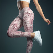 2トーンヨガヴィンテージダスティマゼンタウィリアム・モリス レギンス