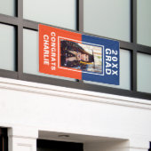 2トーン卒業バナー 横断幕 (ビルの外側)