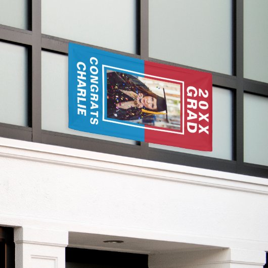 2トーン卒業バナー 横断幕 (ビルの外側)