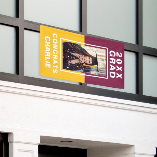 2トーン卒業バナー 横断幕 (ビルの外側)