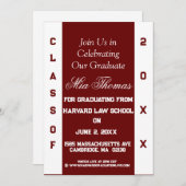 2トーン卒業招待状 招待状 (正面/裏面)