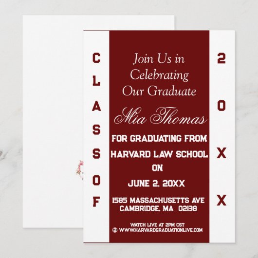 2トーン卒業招待状 招待状 (正面/裏面)