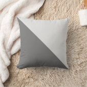 2トーン対角ライトグレーとグレーの装飾用クッション クッション (ブランケット)