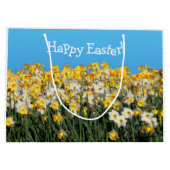 2トーン素晴らしダフォジル花の写真 ラージペーパーバッグ (裏面)