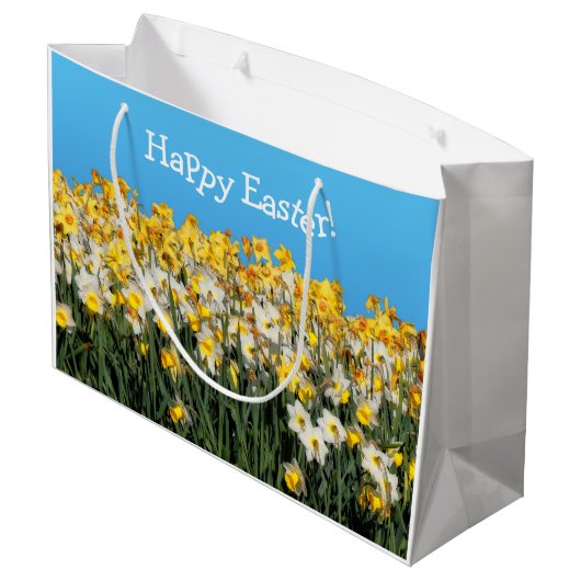 2トーン素晴らしダフォジル花の写真 ラージペーパーバッグ (裏面アングル)