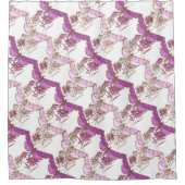 2トーン紫、ピンクと金ゴールドシャワーカーテン シャワーカーテン (正面)