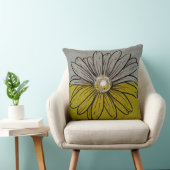 2トーン緑と灰色の花枕 クッション (椅子)