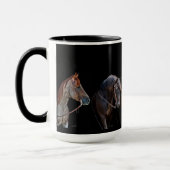 2トーン馬好きコーヒーマグ マグカップ (左)