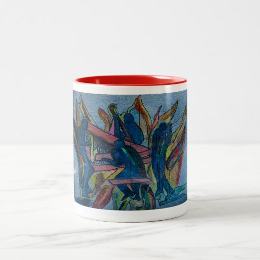 2トーン11オンスのコーヒーマグ ツートーンマグカップ (中央)