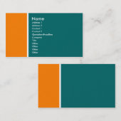 2トーン(オレンジとティール（緑がかった色）緑) 名刺 (正面/裏面)