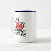 2トーン マグカップ 450ml: My Only Queen (青) (正面左)