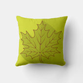 2トーン、両面メープル葉、金ゴールド、緑 クッション (裏面)