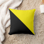 2トーン（対角）黄色と黒 クッション (ブランケット)