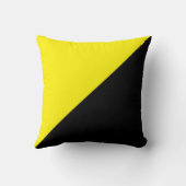 2トーン（対角）黄色と黒 クッション (裏面)