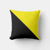 2トーン（対角）黄色と黒 クッション (正面)