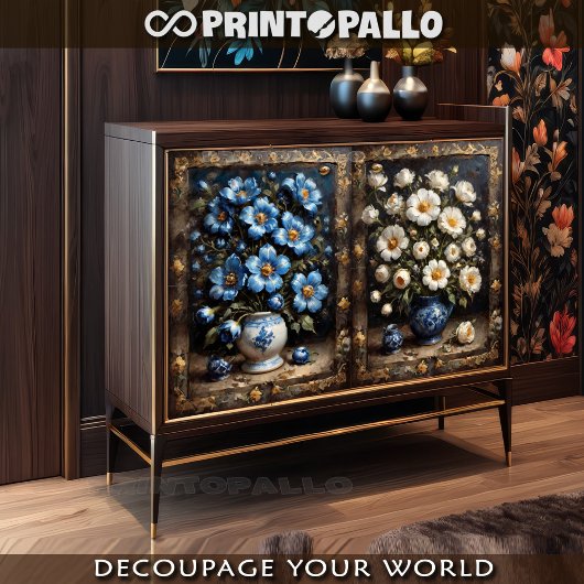 2ドアキャビネット用の白とサーリアンフラワー 薄葉紙