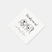 2ドッグゴールデンレトリバーが私たち犬結婚の スタンダードカクテルナプキン (角)