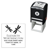 2ドラゴンエレガントハエ名差出人住所モノグラム セルフインキングスタンプ (インサイチュ)