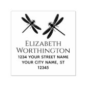 2ドラゴンエレガントハエ名差出人住所モノグラム セルフインキングスタンプ (デザイン)