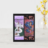 2ドラゴンブックマークグリーティングカード カード (黄色い花)