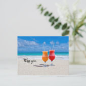 2ドリンクトロピカルビーチ恋しく思ユー ポストカード (スタンド正面)