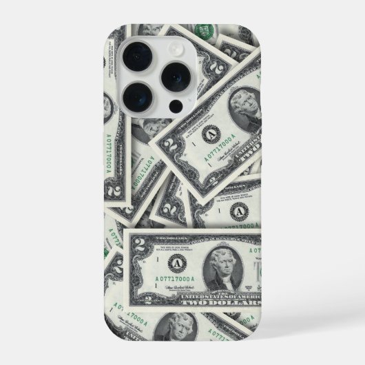 2ドル紙幣マネー背景 iPhoneケース (裏面)