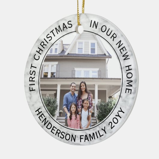 2ハウスフォトファーストクリスマスニューホームフェイク大理石 セラミックオーナメント (左)