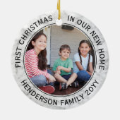 2ハウスフォトファーストクリスマスニューホームフェイク大理石 セラミックオーナメント (裏面)