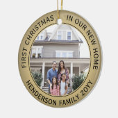 2ハウスフォトファーストクリスマスニューホームフェイク金ゴールドブラック セラミックオーナメント (左)