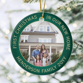 2ハウスフォト1stクリスマスニューホームブラシグリーン セラミックオーナメント