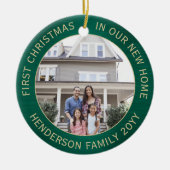 2ハウスフォト1stクリスマスニューホームブラシグリーン セラミックオーナメント (正面)