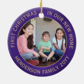 2ハウスフォト1stクリスマスニューホームブラシ付き紫 セラミックオーナメント (裏面)