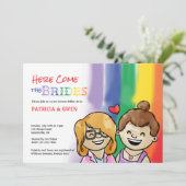 2ハッピーガルズレズビアンシャワー招待状 招待状 (スタンド正面)