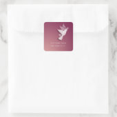 2ハドブオブピース差出人住所ピンク スクエアシール (バッグ)