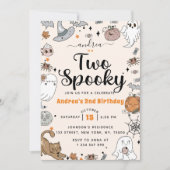2ハロウィン不気味かわいい幽霊誕生日パーティー 招待状 (正面)