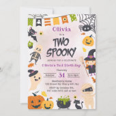 2ハロウィン不気味かわいい幽霊誕生日パーティー 招待状 (正面)