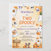 2ハロウィン不気味かわいい幽霊誕生日パーティー 招待状 (正面)