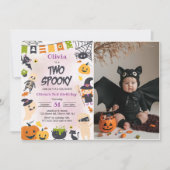 2ハロウィン不気味かわいい幽霊誕生日パーティー 招待状 (正面)
