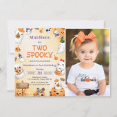 2ハロウィン不気味かわいい幽霊誕生日写真 招待状 (正面)