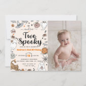 2ハロウィン不気味かわいい幽霊誕生日写真 招待状 (正面)