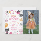 2ハロウィン不気味かわいい幽霊誕生日写真 招待状 (正面)