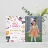 2ハロウィン不気味かわいい幽霊誕生日写真 招待状 (スタンド正面)