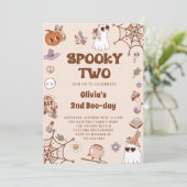 2ハロウィン不気味かわいい幽霊2nd誕生日 招待状 (スタンド正面)
