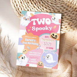 2ハロウィン不気味のGroovy 2nd誕生日パーティー 招待状